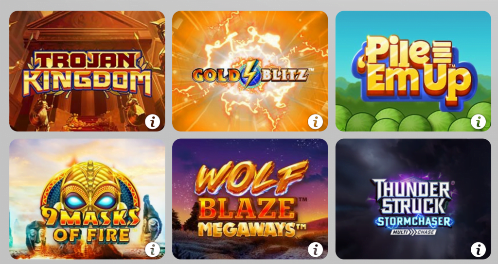 Example of Slots games available