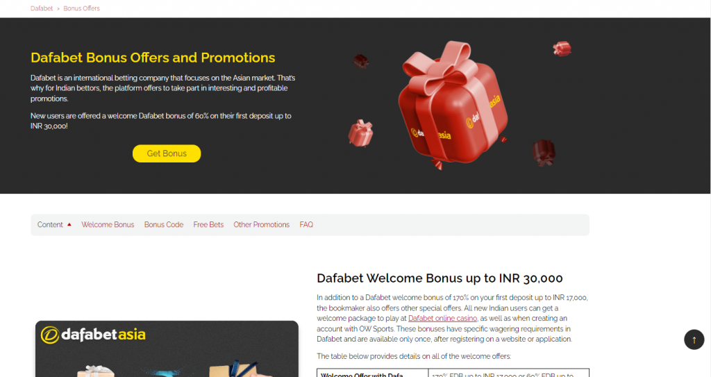 Bonos y Promociones Dafabet