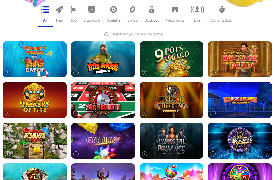 Seleção de Jogos no MrQ Casino