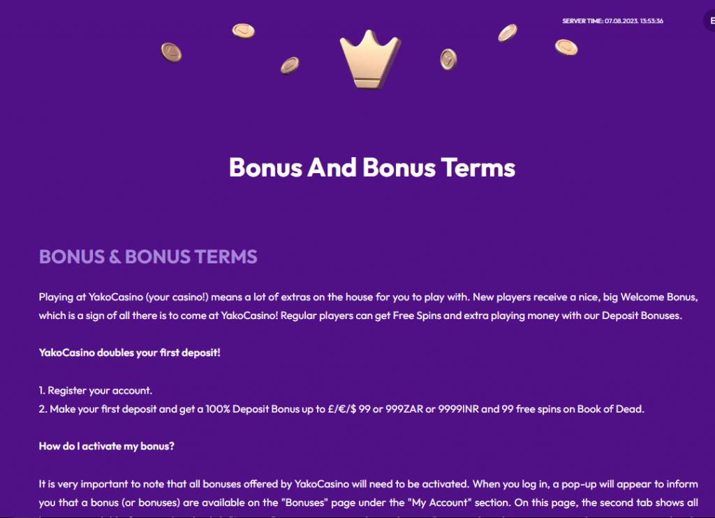 Bonos y Promociones en Yako Casino
