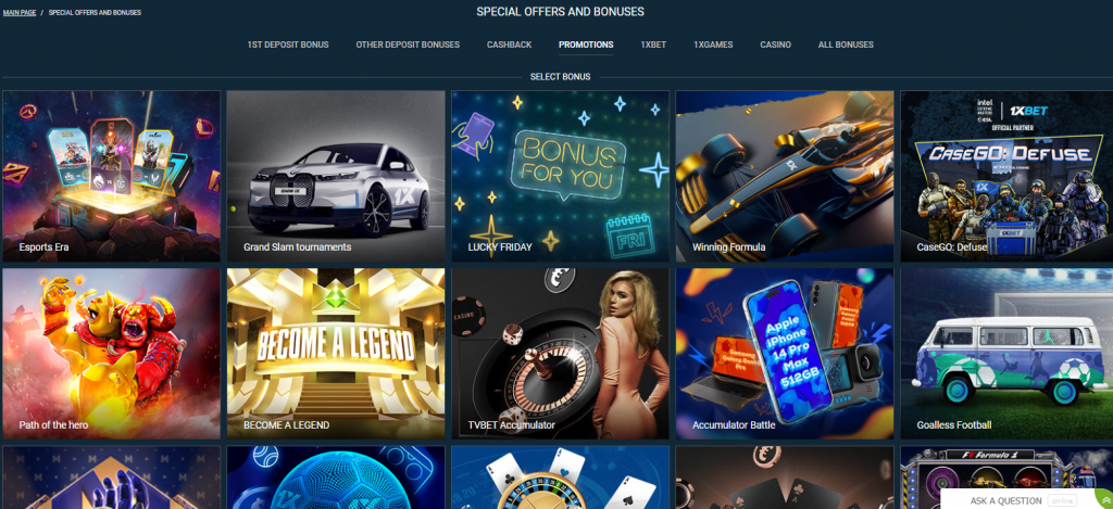 Bonos y Promociones de 1xBet Casino