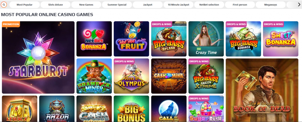 Selección de Juegos en Netbet Casino