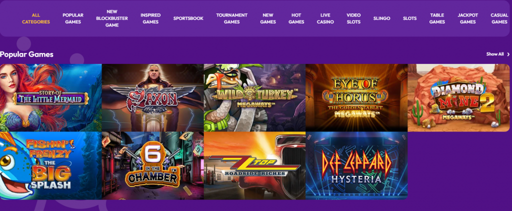 Selección de Juegos en Yako Casino