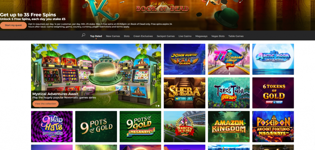 Jogos no Casino Mr Green