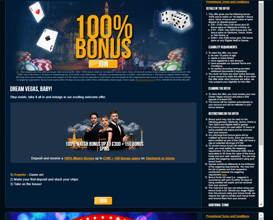 Promoções do DreamVegas