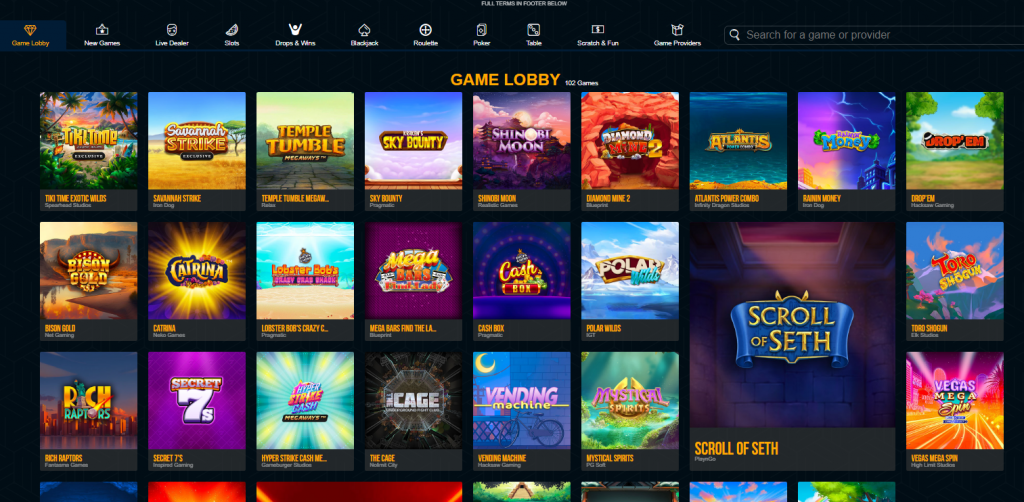 Jogos no DreamVegas